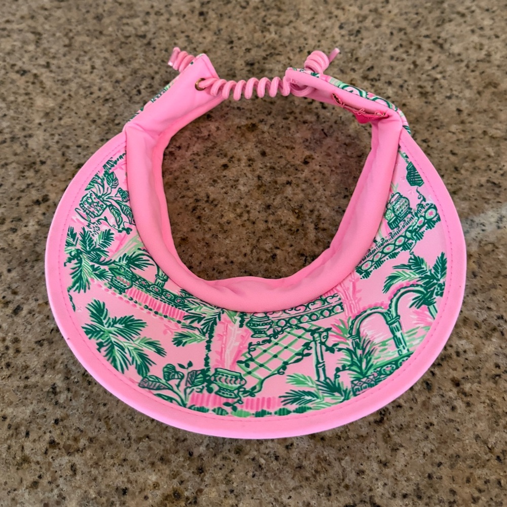 Lilly Pulitzer Women’s Visor Hat Pink Green Print - Picture 4 of 6